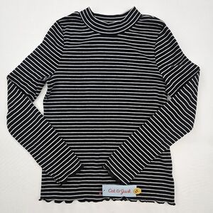 Cat & Jack Kids Long Sleeve Black and White Striped Top